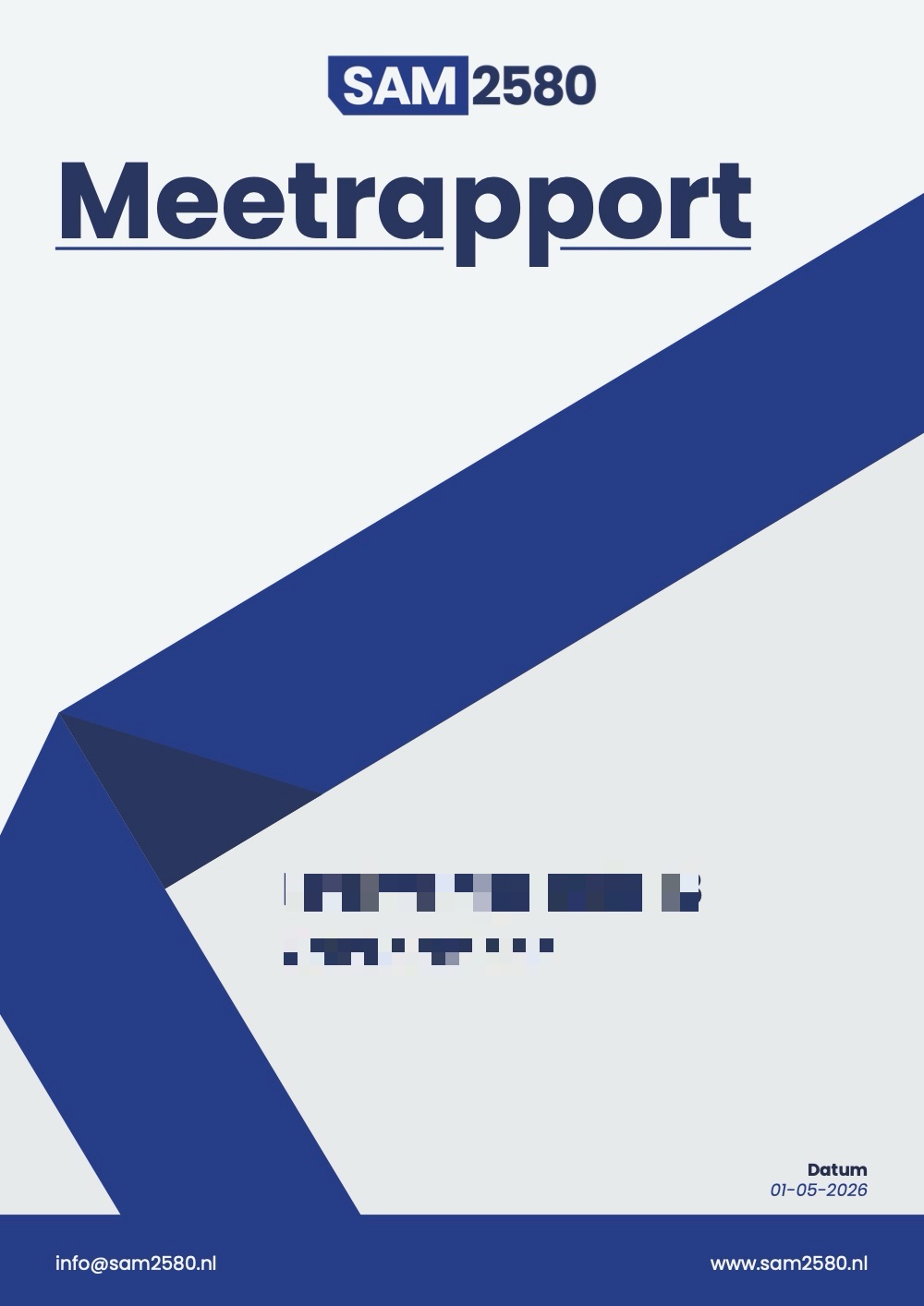 Meetrapport appartement, voorblad