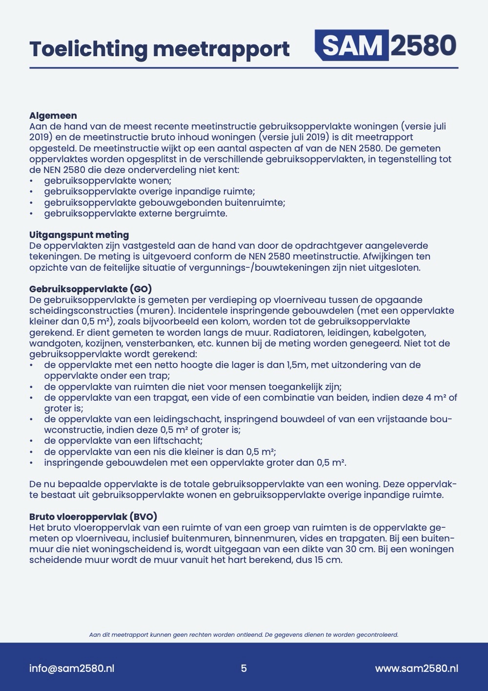 Meetrapport appartement, pagina 5