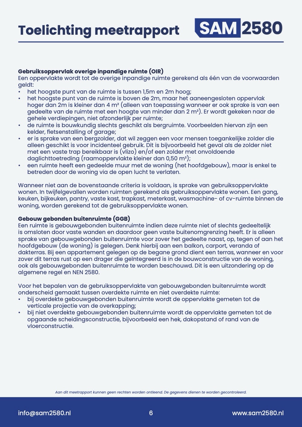 Meetrapport appartement, pagina 6