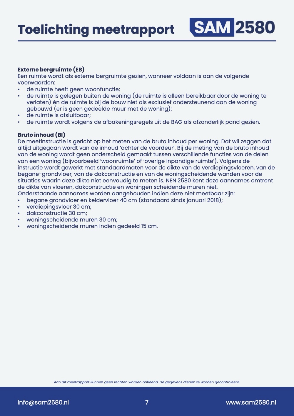 Meetrapport appartement, pagina 7