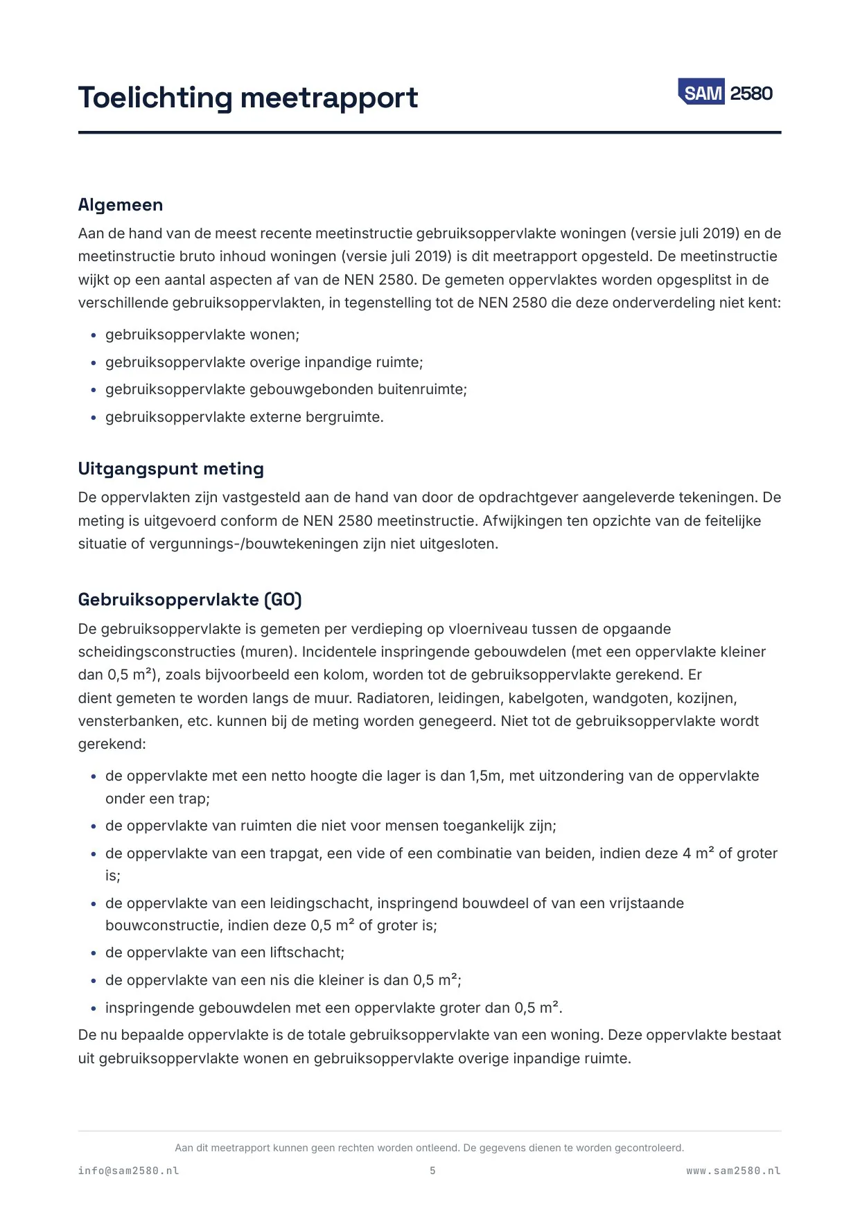Meetrapport appartement, pagina 5