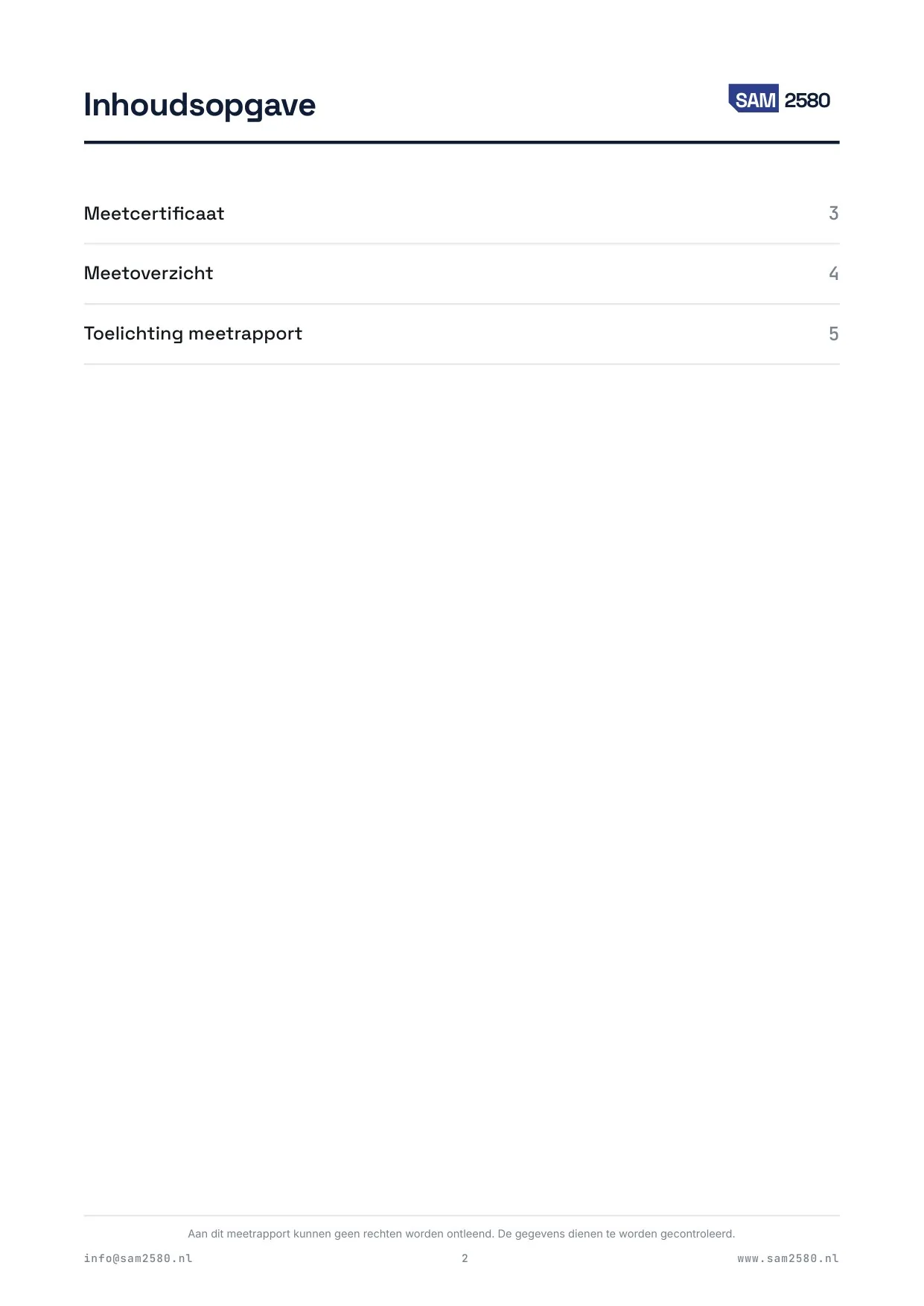 Meetrapport woning, pagina 2